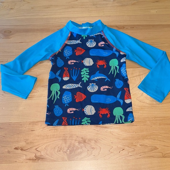 Baby Boden Other - Baby Boden Boys Ocean Sea Life Rash guard 2-3 years Mini Boden Swim Rashguard 🦀